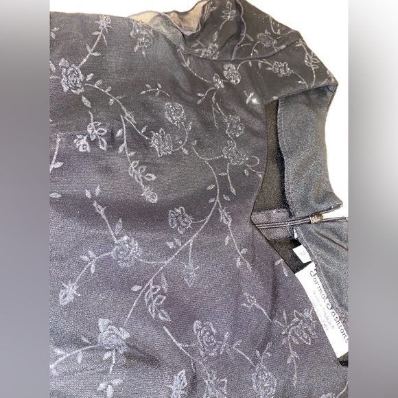 FORMAL FASHION BLACK FLORAL DETAILED WOMENS DRESS - Picture 7 of 12